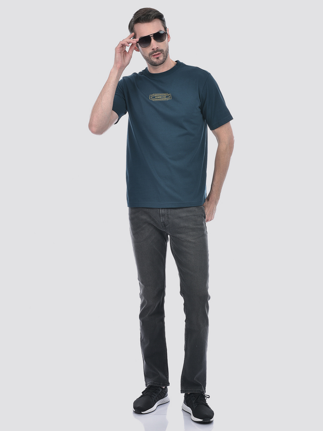 Numero Uno Men Graphic Print Turquoise T-Shirt